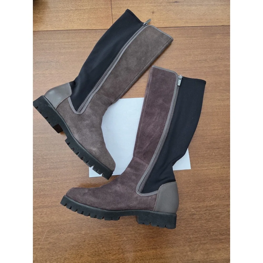 Donald Pliner Knee High Erwincs Suede Boots Womens 8.5m Brown Mocha‎